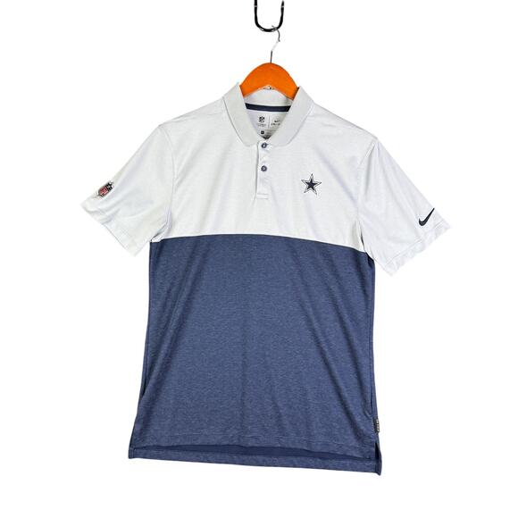 Nike Dallas Cowboys NFL On Field Apparel Activewear Polo Shirt‎ Gray Blue Medium - Picture 1 of 10